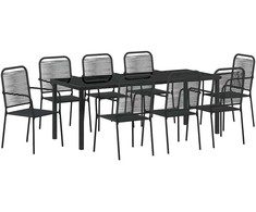 Sodo valgomojo komplektas 9 pcs Juoda