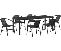 Sodo valgomojo komplektas 7 pcs Juoda