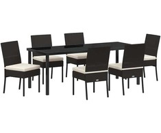 Sodo valgomojo komplektas 7 pcs Juoda