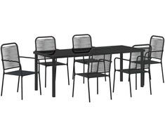 Sodo valgomojo komplektas 7 pcs Juoda