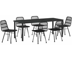 Sodo valgomojo komplektas 7 pcs Juoda