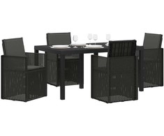 Lauko baldų komplektas Sodo valgomojo komplektas su pagalve 5 pcs Antracito PP