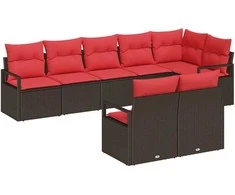 Lauko baldų komplektas Sofos komplektas 8 pcs Ruda poliratanas