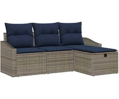 Lauko baldų komplektas Sofos komplektas su pagalve 3 pcs poliratanas