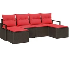 Lauko baldų komplektas Sofos komplektas 6 pcs Ruda poliratanas