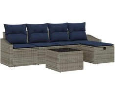 Lauko baldų komplektas Sofos komplektas su pagalve 5 pcs poliratanas