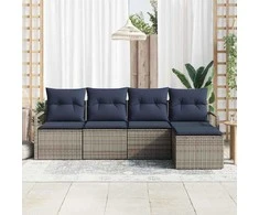 Lauko baldų komplektas Sofos komplektas 5 pcs Pilka poliratanas