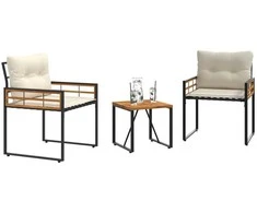 Lauko baldų komplektas su pagalve 3 pcs Kreminė