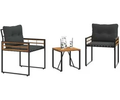 Lauko baldų komplektas su pagalve 3 pcs Blanki pilka