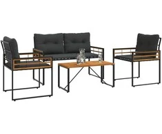Lauko baldų komplektas su pagalve 4 pcs Blanki pilka