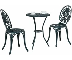 Lauko baldų komplektas Sodo Bistro Rinkinys 3 pcs Žalia Aliuminis