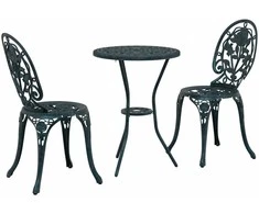 Lauko baldų komplektas Sodo Bistro Rinkinys 3 pcs Žalia Aliuminis