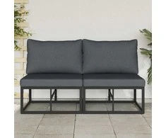 Lauko Baldai 2 Vienetas Juoda ir Antracitas 70 x 71,5 x 71 cm
