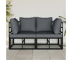 Lauko Baldai 2 Vienetas Juoda ir Antracitas 71,5 x 71,5 x 71 cm