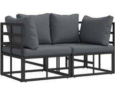 Lauko Baldai 2 Vienetas Juoda ir Antracitas 71,5 x 71,5 x 71 cm