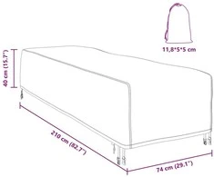 Lauko gultų užvalkalas Paprastas Juoda 74 x 210 x 40 cm audinys