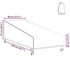 Lauko baldų uždangalas 210 x 80 x 75 cm 420D Oksfordo audinys