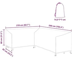 Baldų uždangalas Juodas 260 x 210 x 80 cm 210D Oksfordo audinys