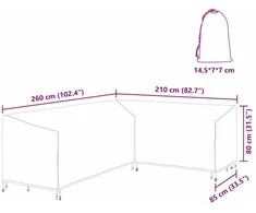 Baldų uždangalas Juodas 260 x 210 x 80 cm 210D Oksfordo audinys
