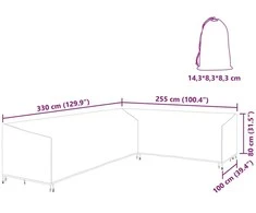 Baldų uždangalas Juodas 330 x 255 x 80 cm 420D Oksfordo audinys