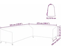 Baldų uždangalas Juodas 355 x 275 x 80 cm 210D Oksfordo audinys