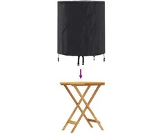 Stalo uždengimas 62 x 62 x 70 cm audinys Apvali Juoda