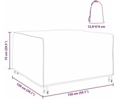 Baldų uždangalas Paprastas Juoda 150 x 150 x 75 cm 210D
