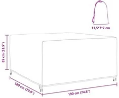 Baldų uždangalas Paprastas Juoda 180 x 190 x 85 cm 600D
