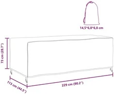 Baldų uždangalas Paprastas Juoda 229 x 113 x 73 cm 420D