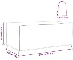 Baldų uždangalas Paprastas Juoda 240 x 140 x 90 cm 420D