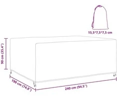 Baldų uždangalas Paprastas Juoda 240 x 190 x 90 cm 420D
