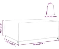 Baldų uždangalas Paprastas Juoda 250 x 210 x 70 cm 210D