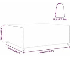 Baldų uždangalas Paprastas Juoda 300 x 250 x 100 cm 210D