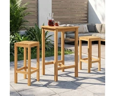 Lauko baro rinkinys 3 pcs Neapdorotas Kieto teka medžio
