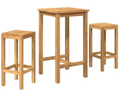 Lauko baro rinkinys 3 pcs Neapdorotas Kieto teka medžio