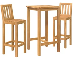 Lauko baro rinkinys 3 pcs Neapdorotas Kieto teka medžio