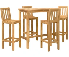 Lauko baro rinkinys 5 pcs Neapdorotas Kieto teka medžio