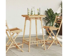 Lauko baro stalas, kvadratinis, 55x55x100cm, bambukas