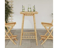 Lauko baro stalas, kvadratinis, 55x55x100cm, bambukas