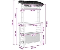 Lauko baro stalas Natūrali 110 x 50 x 209 cm Bambukas