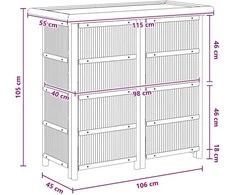 Lauko baro stalas Natūrali 115 x 55 x 105 cm Bambukas
