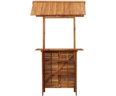 Lauko baro stalas su stogeliu, 113x106x217cm, akacijos masyvas