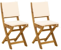 Lauko bistro kėdės 2 pcs Kreminė balta 38 x 46 x 85 cm