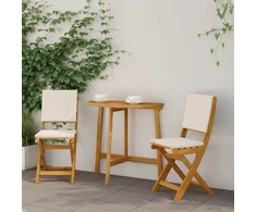 Lauko bistro kėdės 2 pcs Kreminė balta 38 x 46 x 85 cm