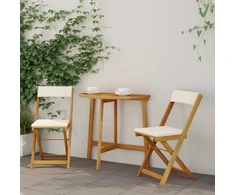 Lauko bistro kėdės 2 pcs Kreminė balta 40 x 53 x 80 cm
