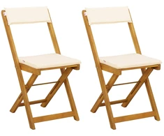 Lauko bistro kėdės 2 pcs Kreminė balta 40 x 53 x 80 cm