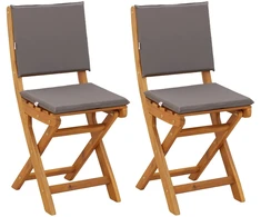 Lauko bistro kėdės 2 pcs Tamsiai pilka 38 x 46 x 85 cm