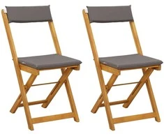 Lauko bistro kėdės 2 pcs Tamsiai pilka 40 x 53 x 80 cm