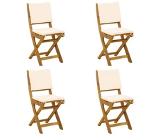 Lauko bistro kėdės 4 pcs Kreminė balta 38 x 46 x 85 cm