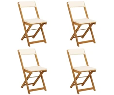Lauko bistro kėdės 4 pcs Kreminė balta 40 x 53 x 80 cm